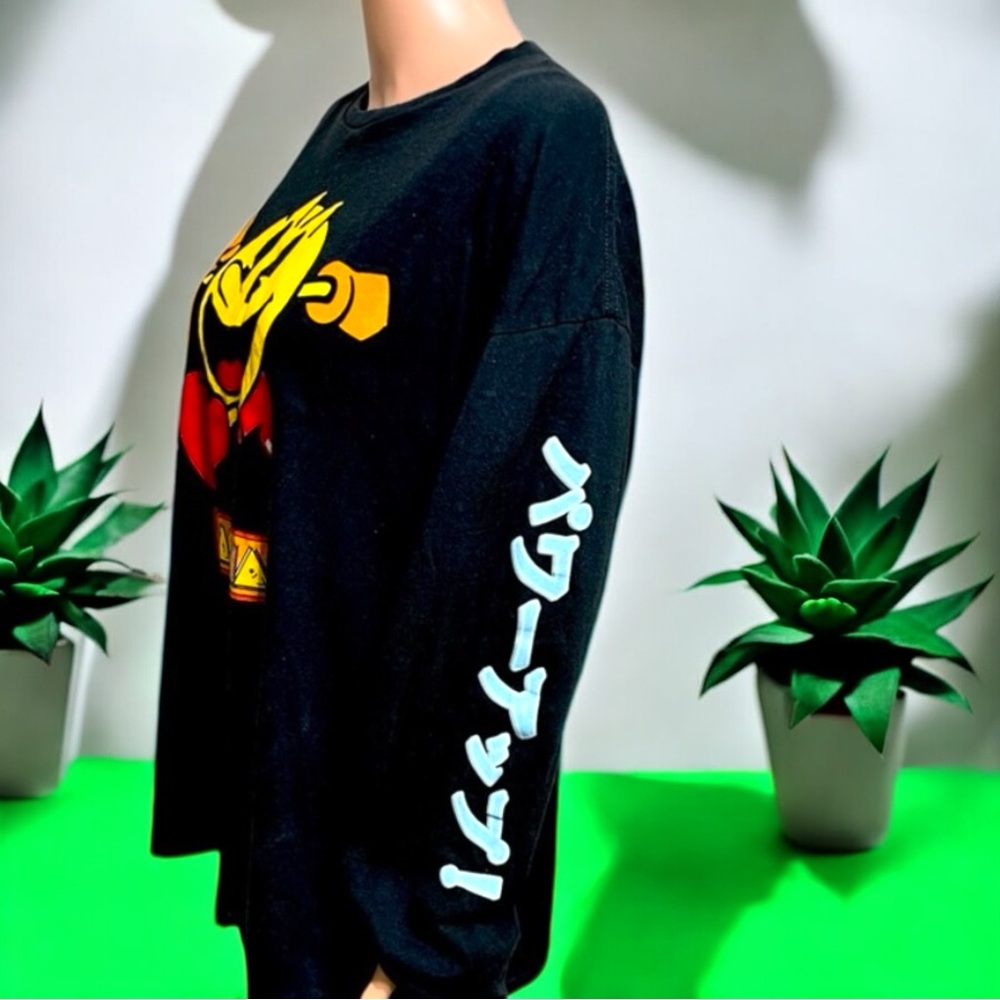 Pac-Man Black Long Sleeve Tee Shirt with Kanji - Picture 7 of 16
